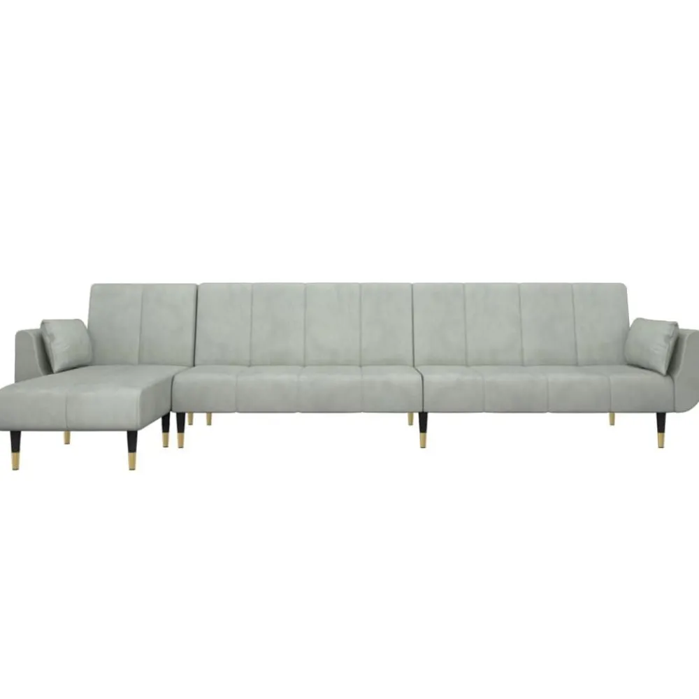 vidaXL Canapé-lit en forme de L 275x140x70 cm velours