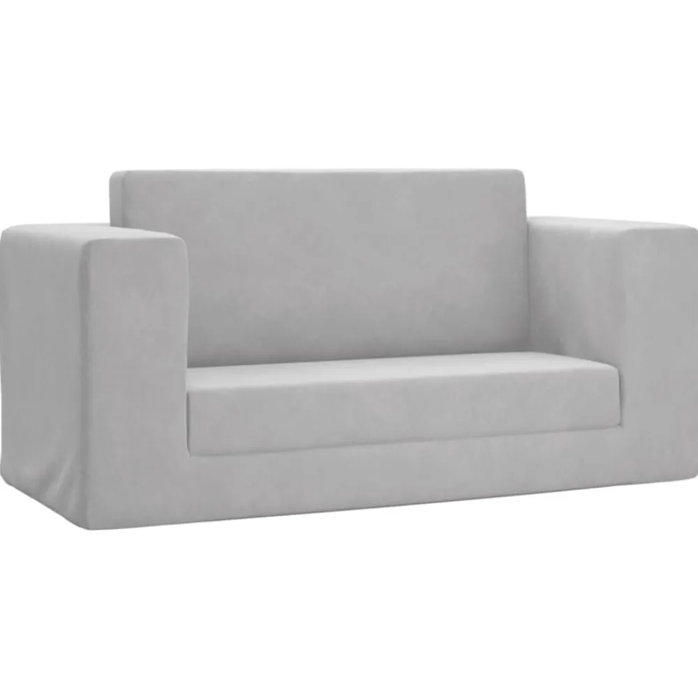 vidaXL Canapé-lit enfants 2 places peluche douce