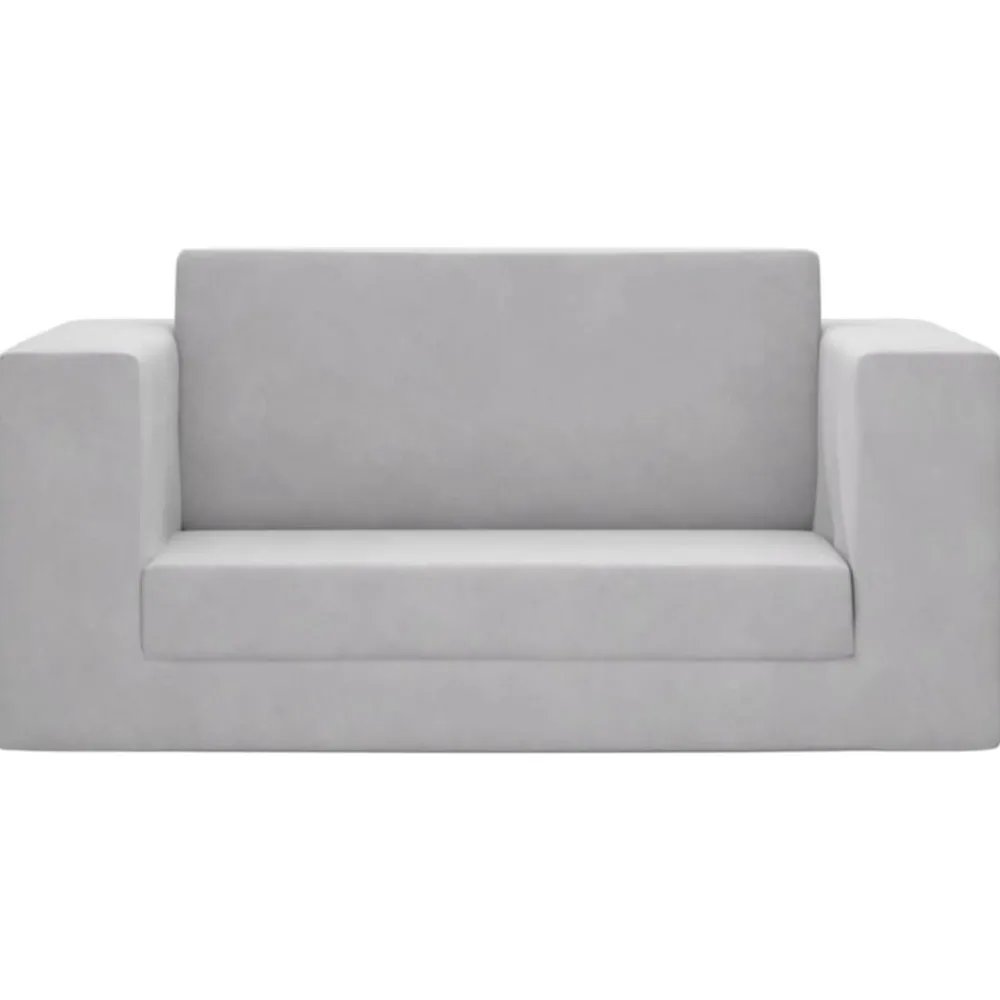 vidaXL Canapé-lit enfants 2 places peluche douce