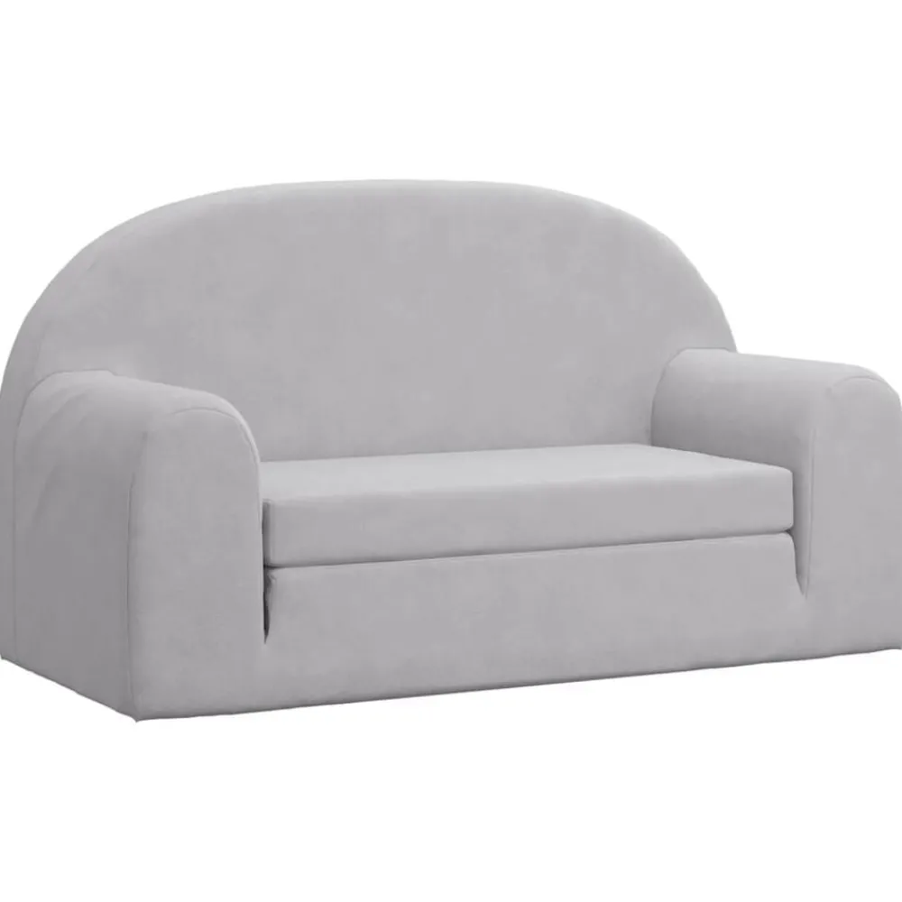 Mobilier Pour Bébés & Tout-Petits-vidaXL Canapé-lit enfants 2 places peluche douce Gris clair