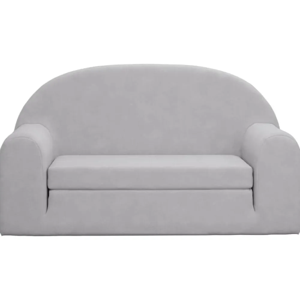 Mobilier Pour Bébés & Tout-Petits-vidaXL Canapé-lit enfants 2 places peluche douce Gris clair