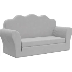 vidaXL Canapé-lit enfants 2 places peluche douce
