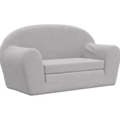 Mobilier Pour Bébés & Tout-Petits-vidaXL Canapé-lit enfants 2 places peluche douce Gris clair