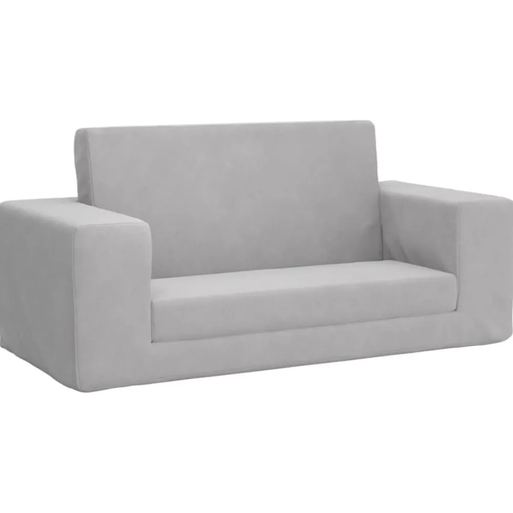 vidaXL Canapé-lit enfants 2 places peluche douce