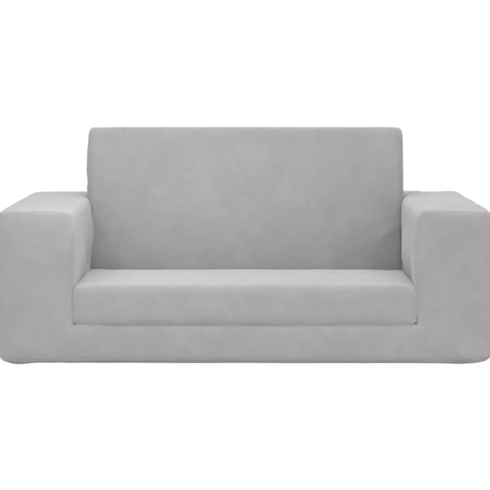 vidaXL Canapé-lit enfants 2 places peluche douce