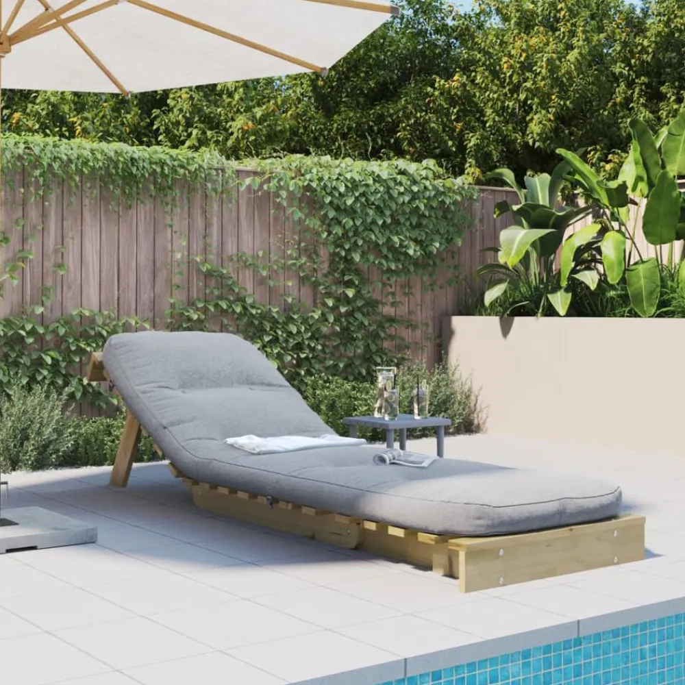 Futons-vidaXL Canapé-lit futon avec matelas 60x206x11 cm bois de pin imprégné Naturel impregné