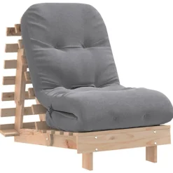 vidaXL Canapé-lit futon avec matelas 60x206x11 cm bois massif de pin