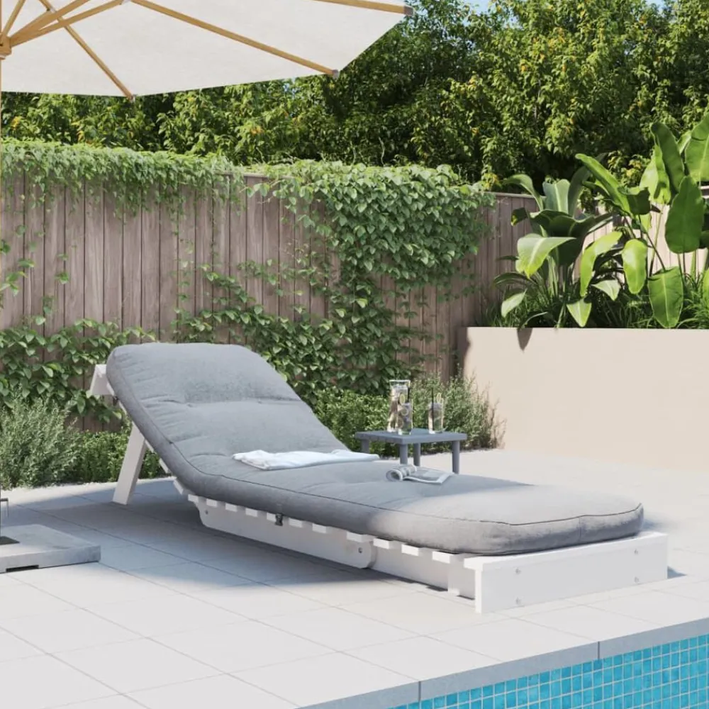 Futons-vidaXL Canapé-lit futon avec matelas 60x206x11 cm bois massif de pin Blanc