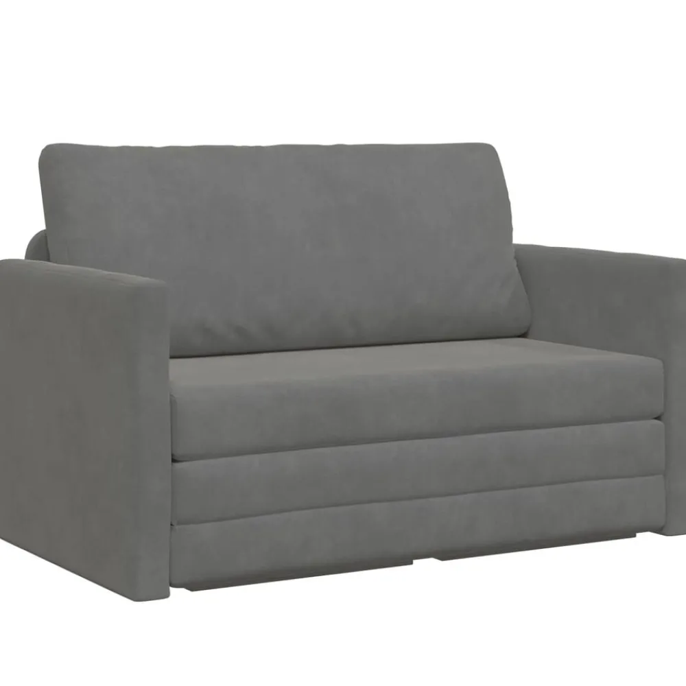 Canapés-vidaXL Canapé-Lit 124 x 71 x 78 cm Velours Gris foncé