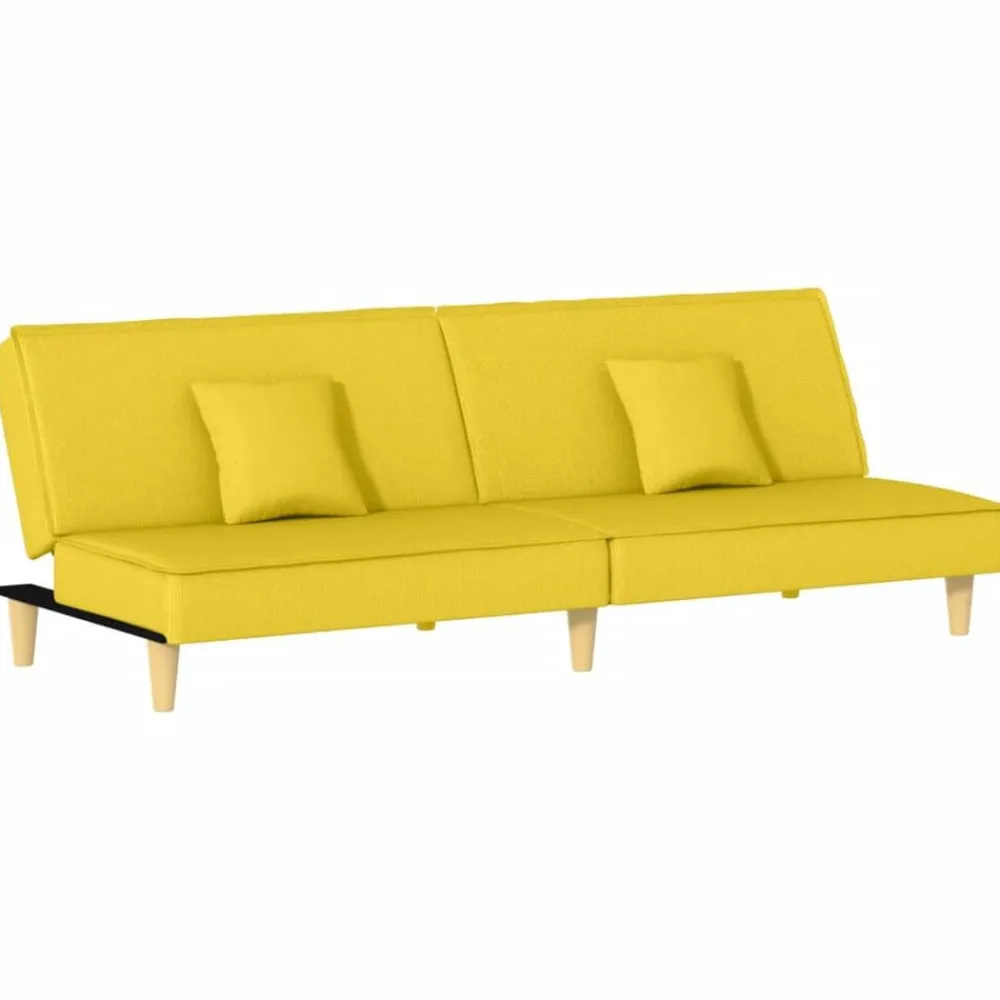 Canapés-vidaXL Canapé-lit clair tissu Jaune