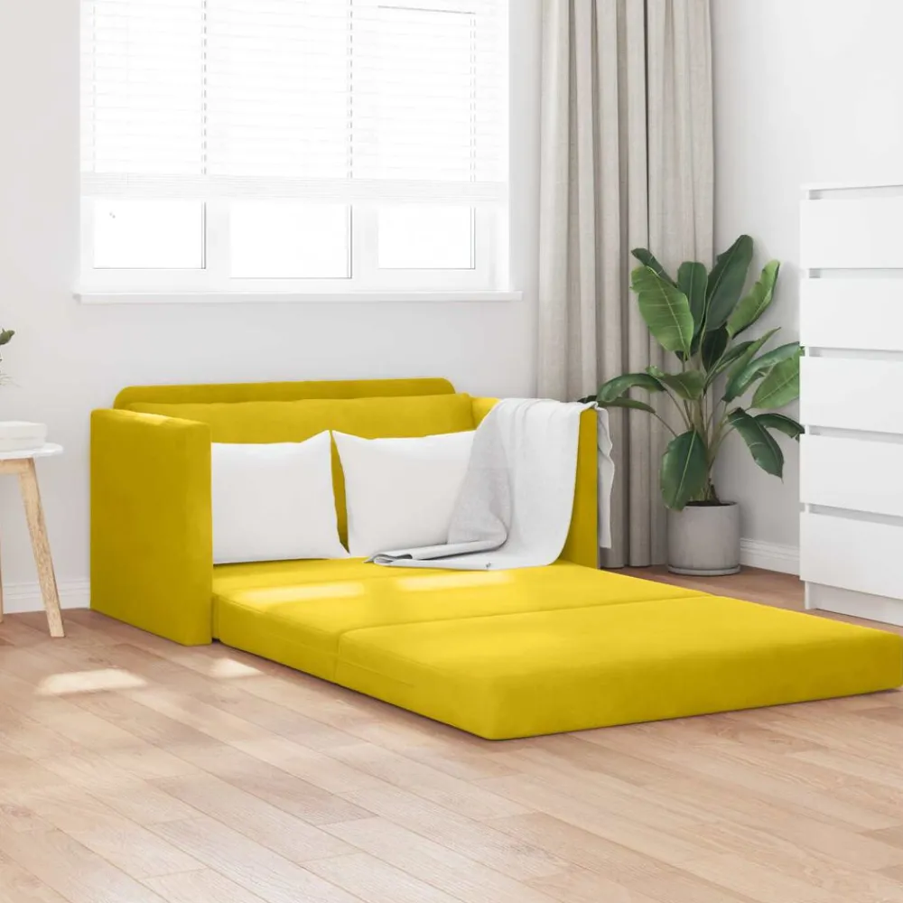 vidaXL Canapé-Lit tournesol 124 x 71 x 78 cm Velours