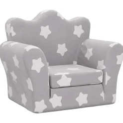 Mobilier Pour Bébés & Tout-Petits-vidaXL Canapé-lit pour enfants gris clair avec étoiles peluche douce Gris clair et blanc