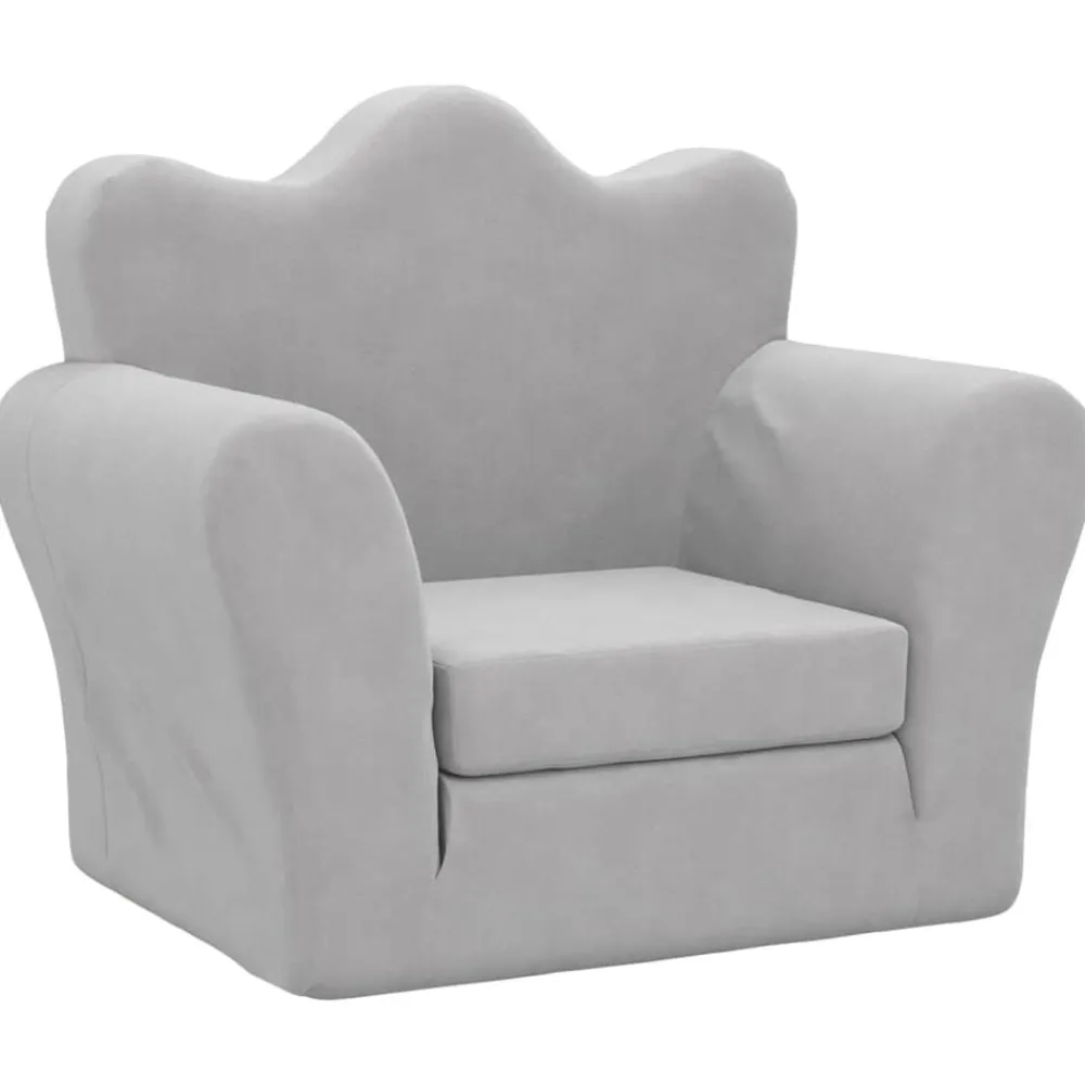 Mobilier Pour Bébés & Tout-Petits-vidaXL Canapé-lit pour enfants peluche douce Gris clair