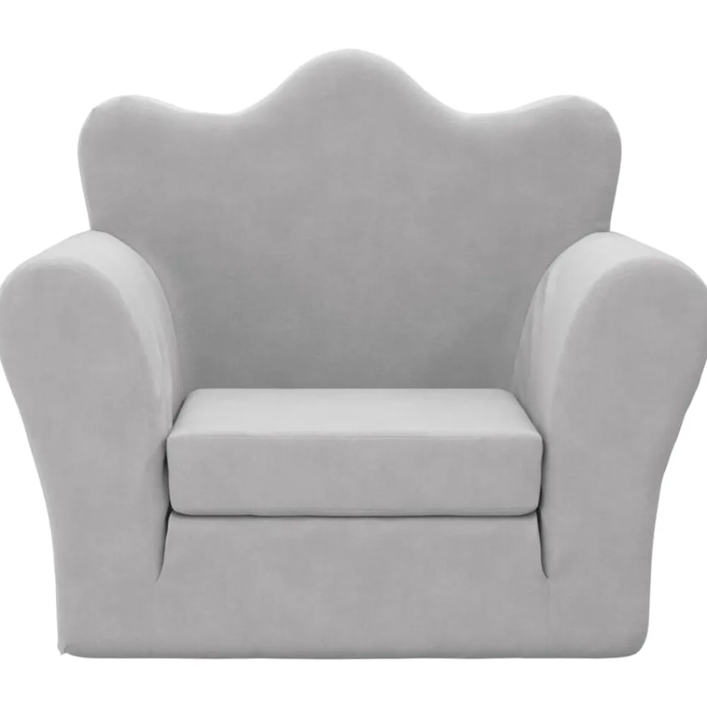 Mobilier Pour Bébés & Tout-Petits-vidaXL Canapé-lit pour enfants peluche douce Gris clair