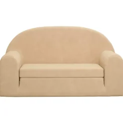 vidaXL Canapé-lit pour enfants 2 places crème peluche douce