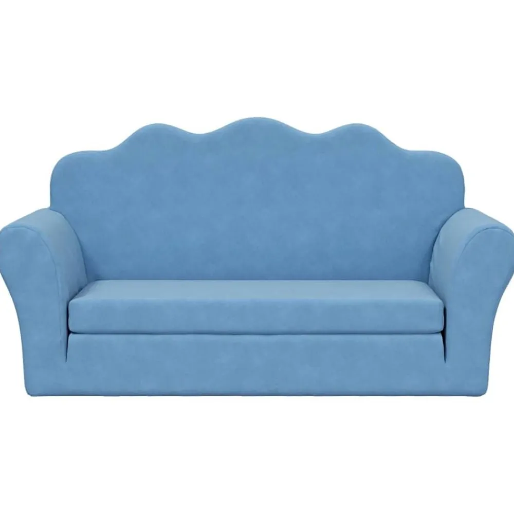 vidaXL Canapé-lit pour enfants 2 places peluche douce