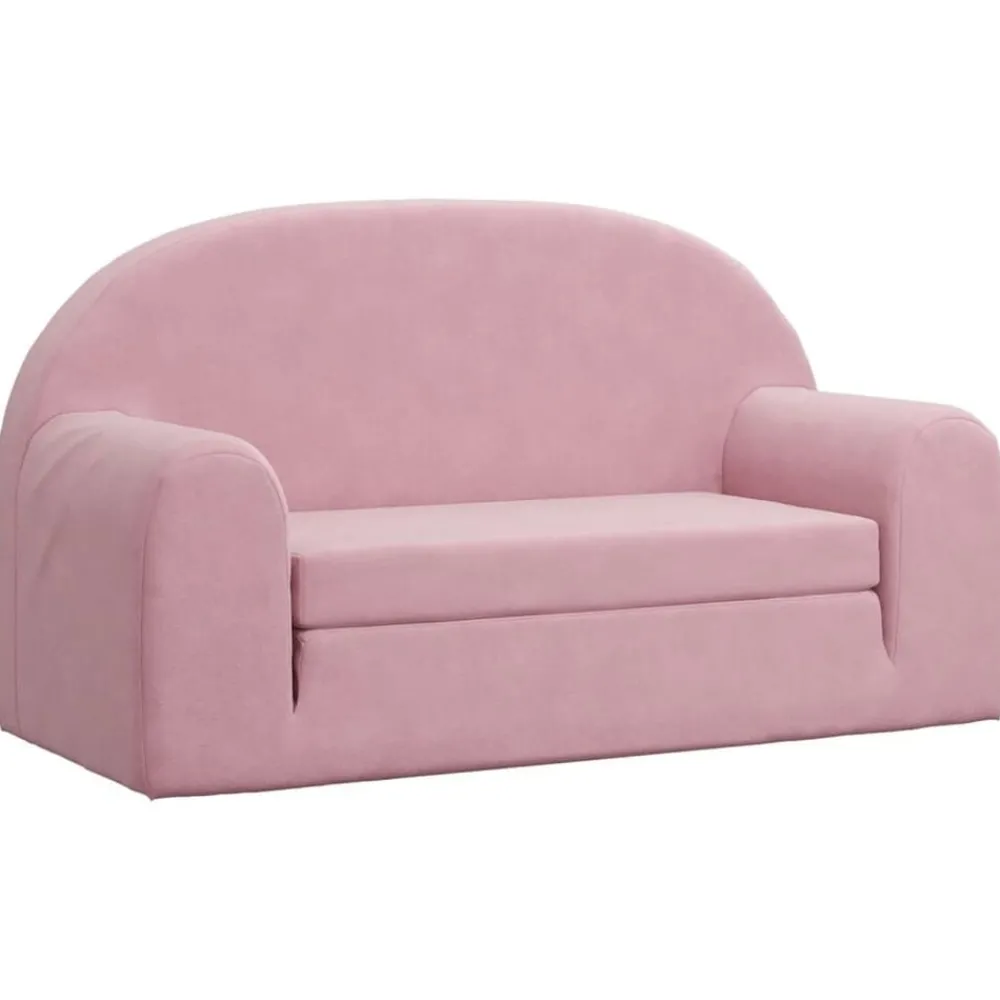 vidaXL Canapé-lit pour enfants 2 places peluche douce