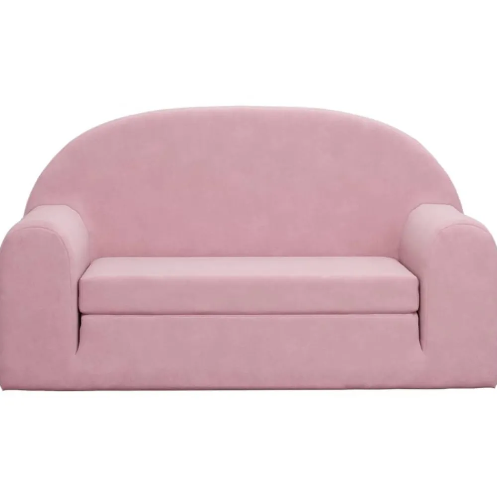 vidaXL Canapé-lit pour enfants 2 places peluche douce