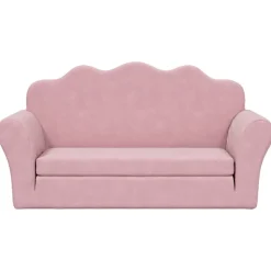vidaXL Canapé-lit pour enfants 2 places peluche douce