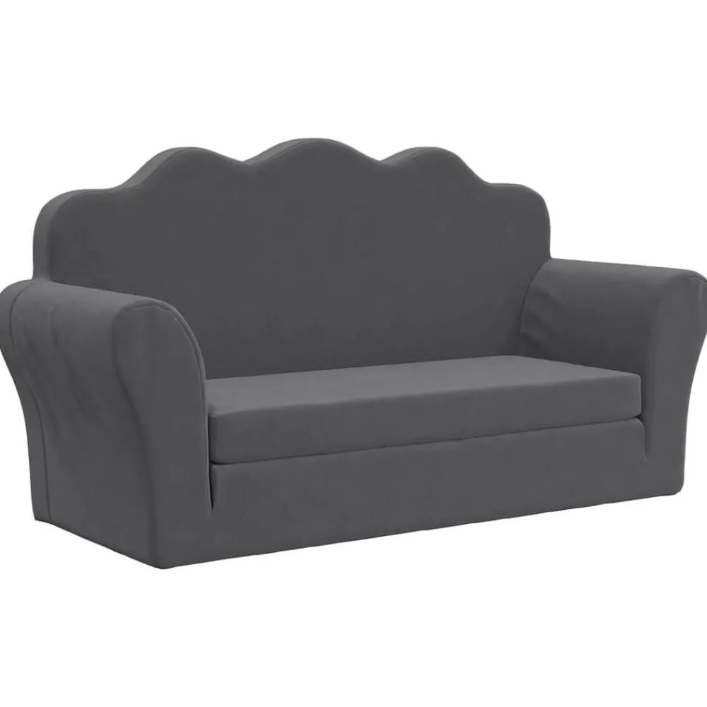 vidaXL Canapé-lit pour enfants 2 places peluche douce