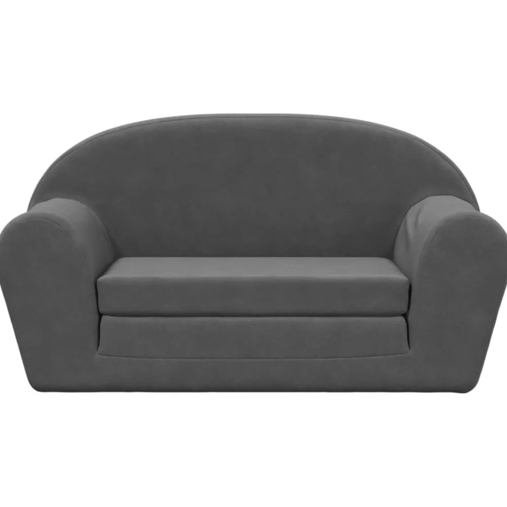 vidaXL Canapé-lit pour enfants 2 places peluche douce