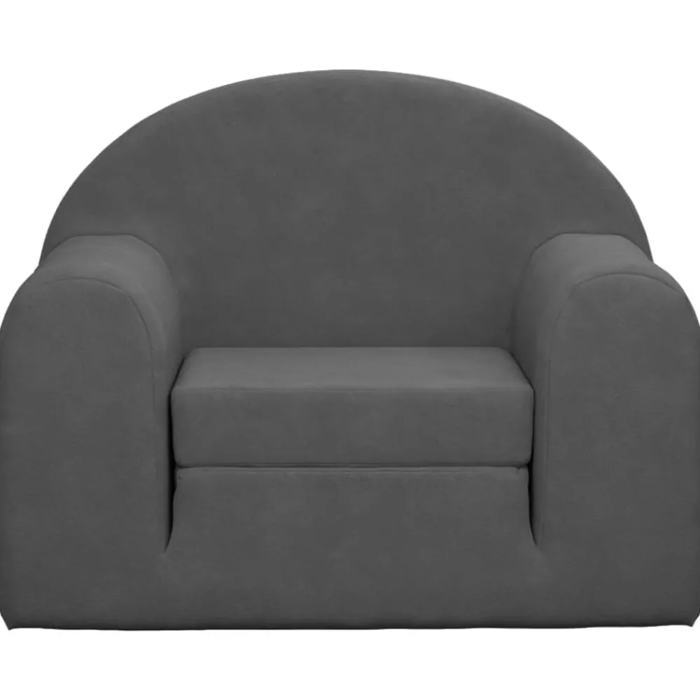 Mobilier Pour Bébés & Tout-Petits-vidaXL Canapé-lit pour enfants Peluche douce Anthracite