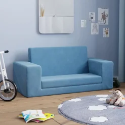 vidaXL Canapé-lit pour enfants 2 places peluche douce