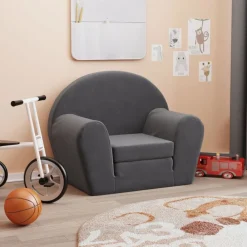 Mobilier Pour Bébés & Tout-Petits-vidaXL Canapé-lit pour enfants peluche douce Anthracite