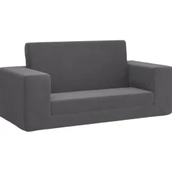 Mobilier Pour Bébés & Tout-Petits-vidaXL Canapé-lit pour enfants 2 places peluche douce Anthracite