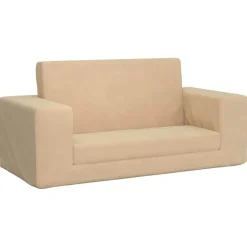 Mobilier Pour Bébés & Tout-Petits-vidaXL Canapé-lit pour enfants 2 places crème peluche douce Crème