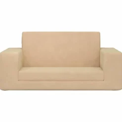 Mobilier Pour Bébés & Tout-Petits-vidaXL Canapé-lit pour enfants 2 places crème peluche douce Crème