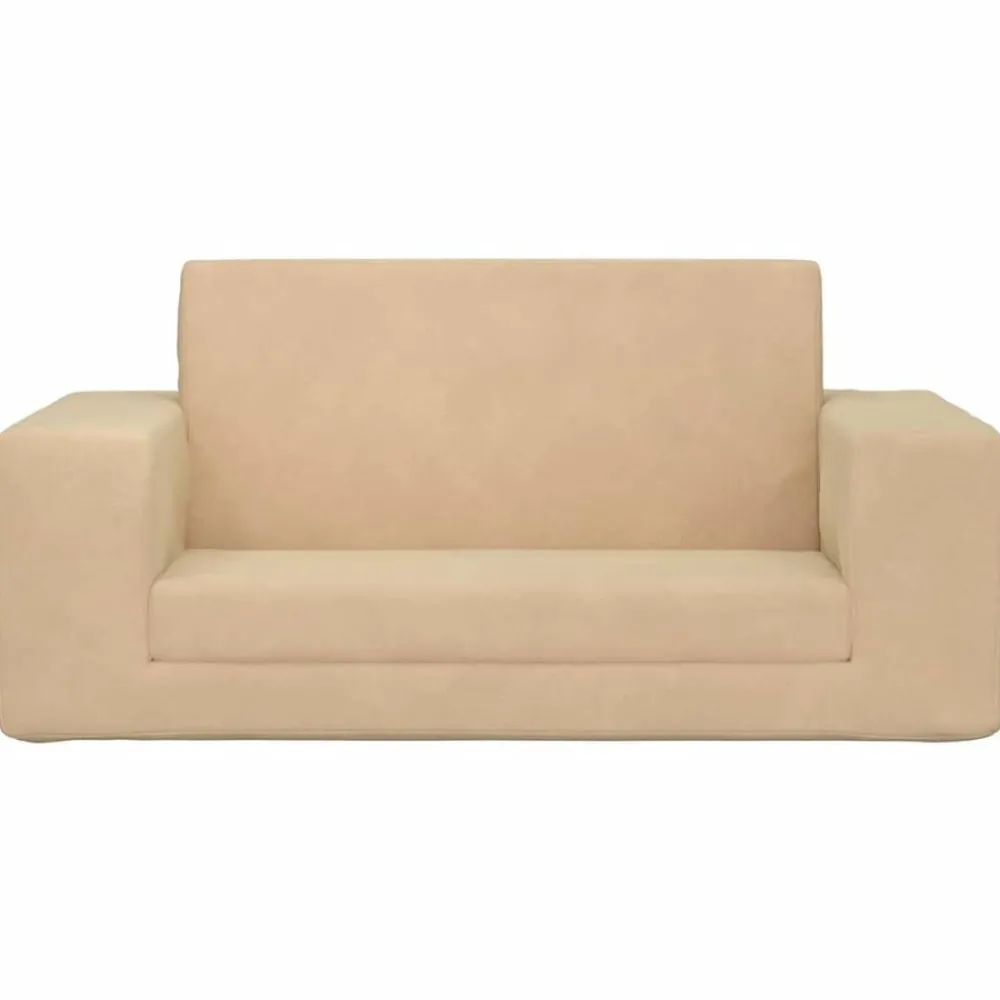 Mobilier Pour Bébés & Tout-Petits-vidaXL Canapé-lit pour enfants 2 places crème peluche douce Crème