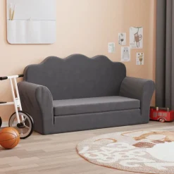 vidaXL Canapé-lit pour enfants à 2 places Peluche douce
