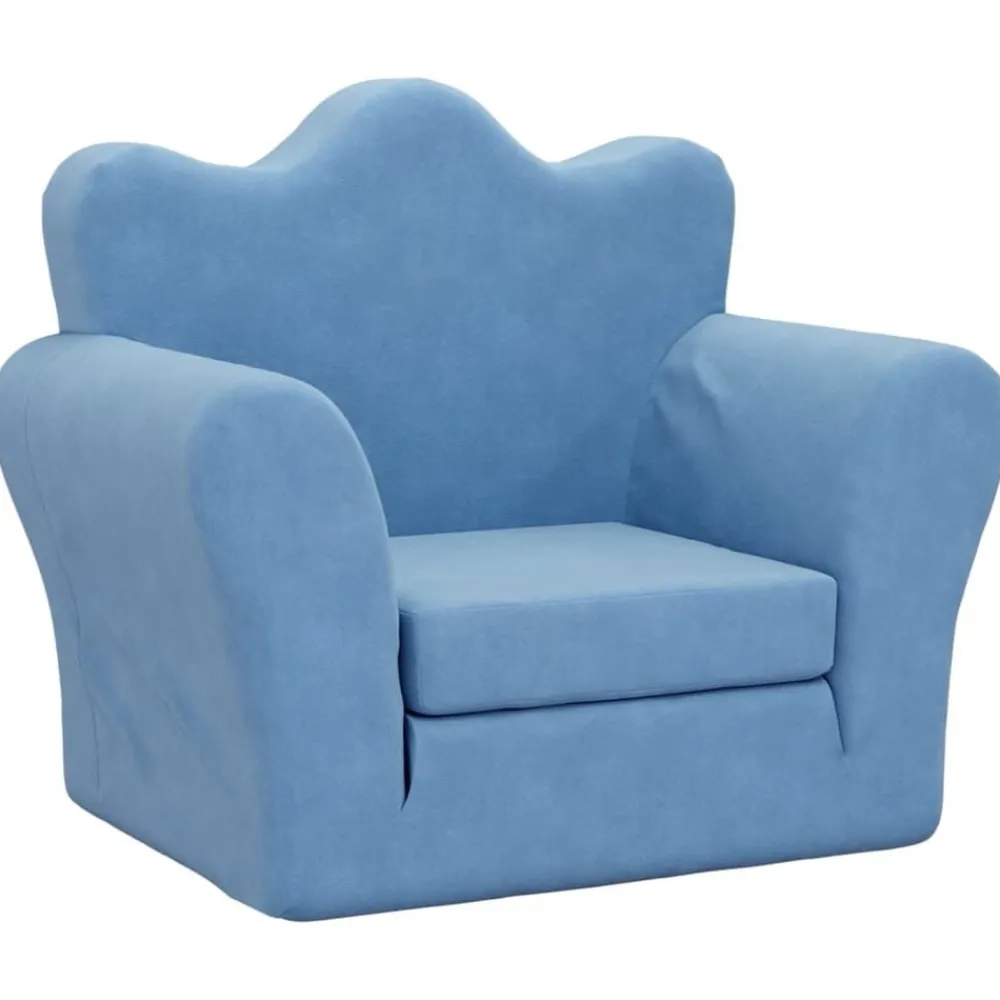 Mobilier Pour Bébés & Tout-Petits-vidaXL Canapé-lit pour enfants peluche douce Bleu