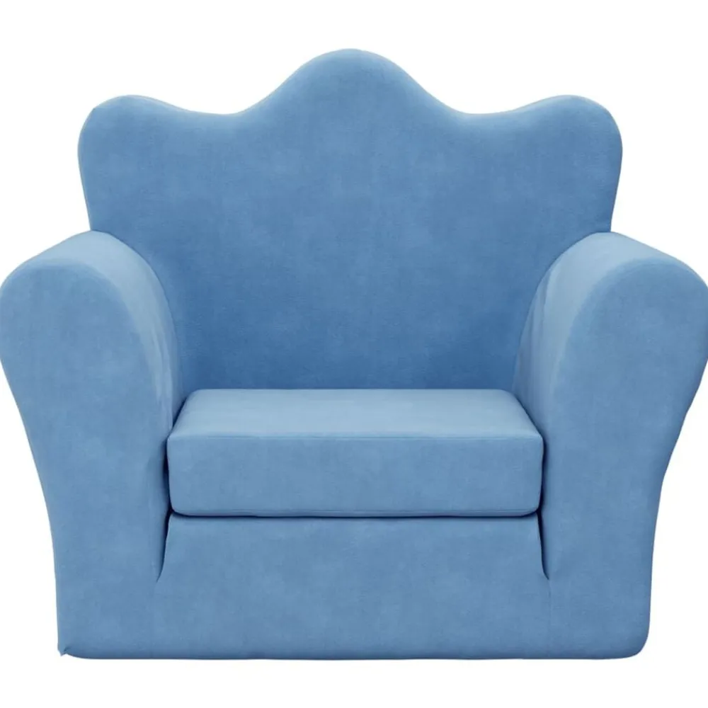 Mobilier Pour Bébés & Tout-Petits-vidaXL Canapé-lit pour enfants peluche douce Bleu
