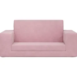 Mobilier Pour Bébés & Tout-Petits-vidaXL Canapé-lit pour enfants 2 places peluche douce Rose