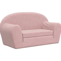 Mobilier Pour Bébés & Tout-Petits-vidaXL Canapé-lit pour enfants 2 places peluche douce Rose