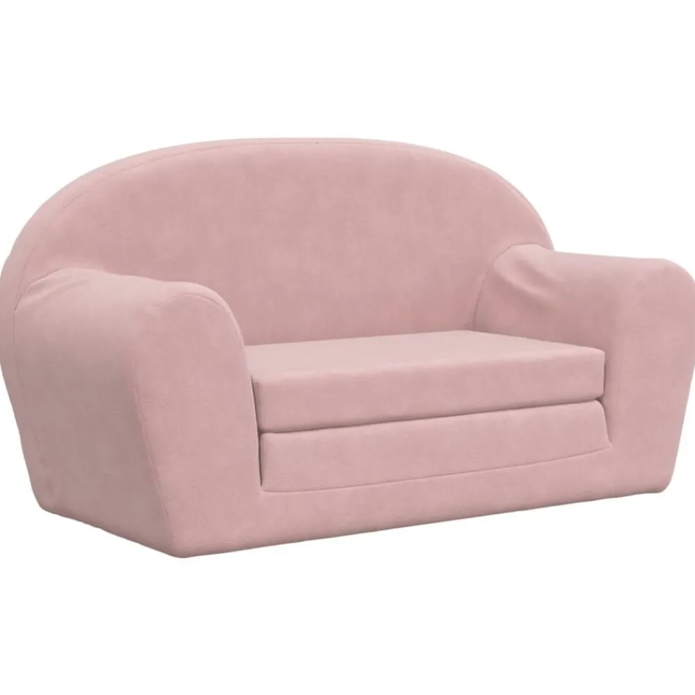 Mobilier Pour Bébés & Tout-Petits-vidaXL Canapé-lit pour enfants 2 places peluche douce Rose