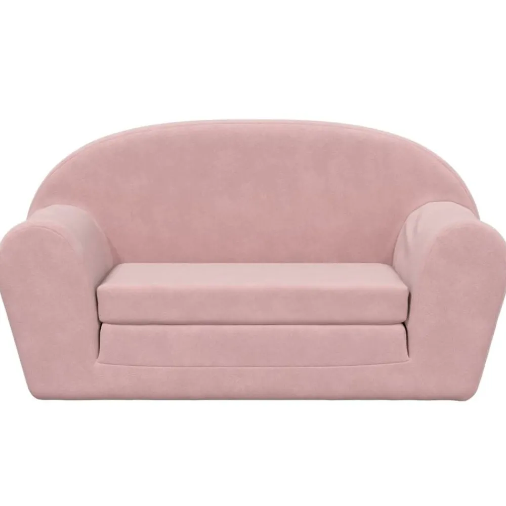 Mobilier Pour Bébés & Tout-Petits-vidaXL Canapé-lit pour enfants 2 places peluche douce Rose