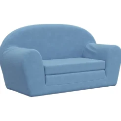 Mobilier Pour Bébés & Tout-Petits-vidaXL Canapé-lit pour enfants 2 places peluche douce Bleu