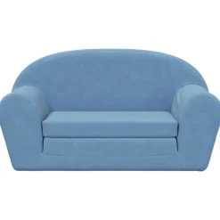 Mobilier Pour Bébés & Tout-Petits-vidaXL Canapé-lit pour enfants 2 places peluche douce Bleu