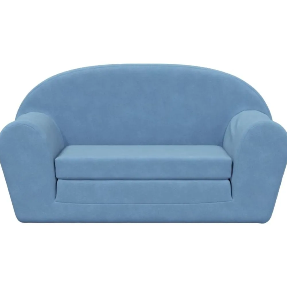 Mobilier Pour Bébés & Tout-Petits-vidaXL Canapé-lit pour enfants 2 places peluche douce Bleu