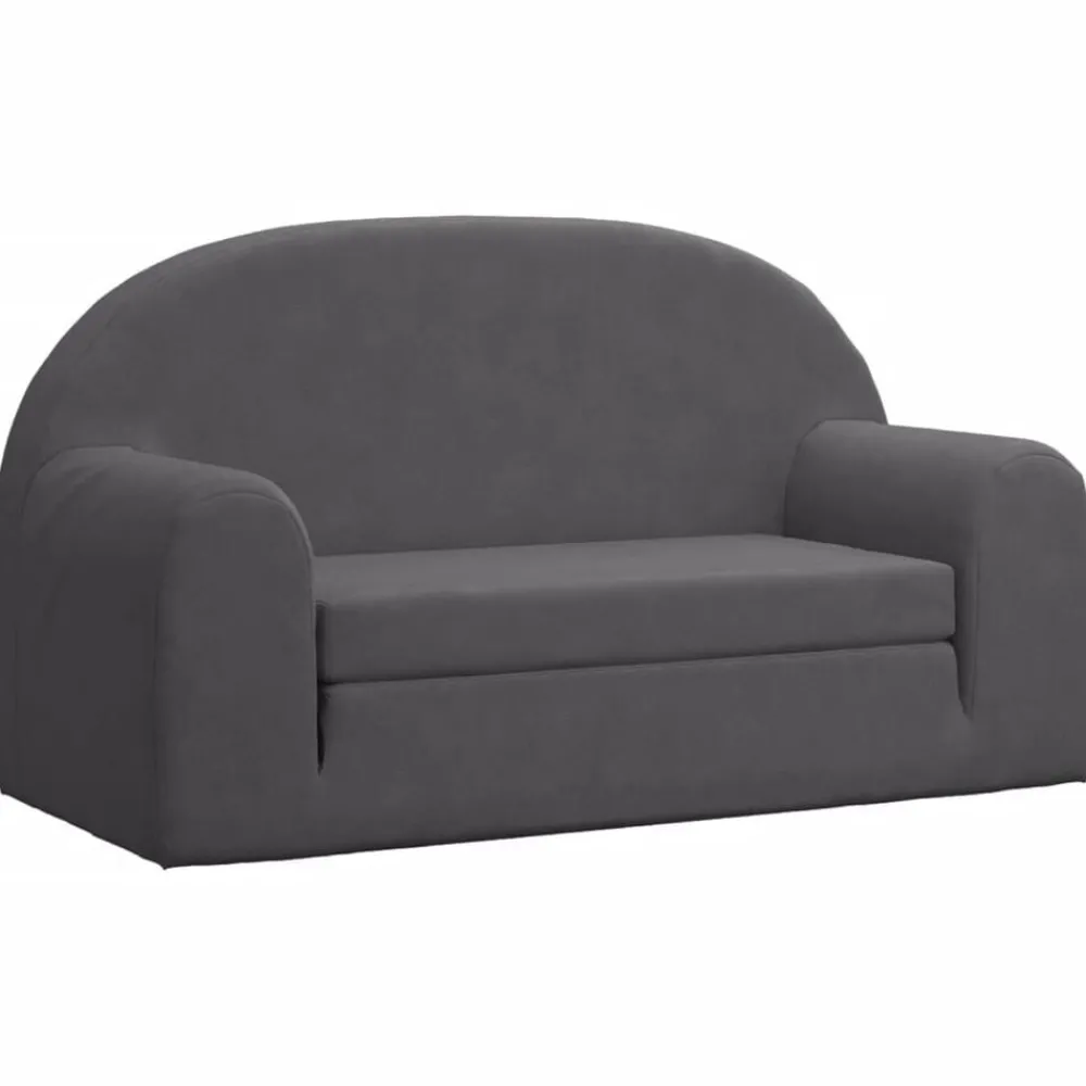 vidaXL Canapé-lit pour enfants 2 places peluche douce