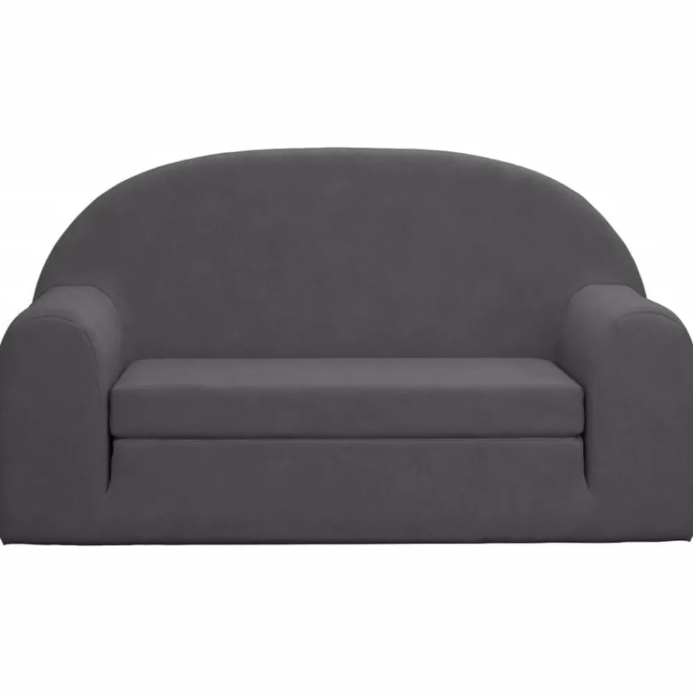 vidaXL Canapé-lit pour enfants 2 places peluche douce