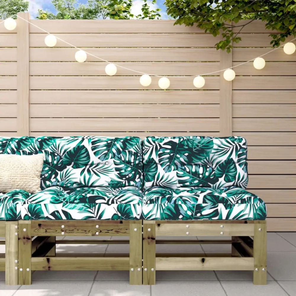 vidaXL Canapés centraux avec coussins 2 pcs bois de