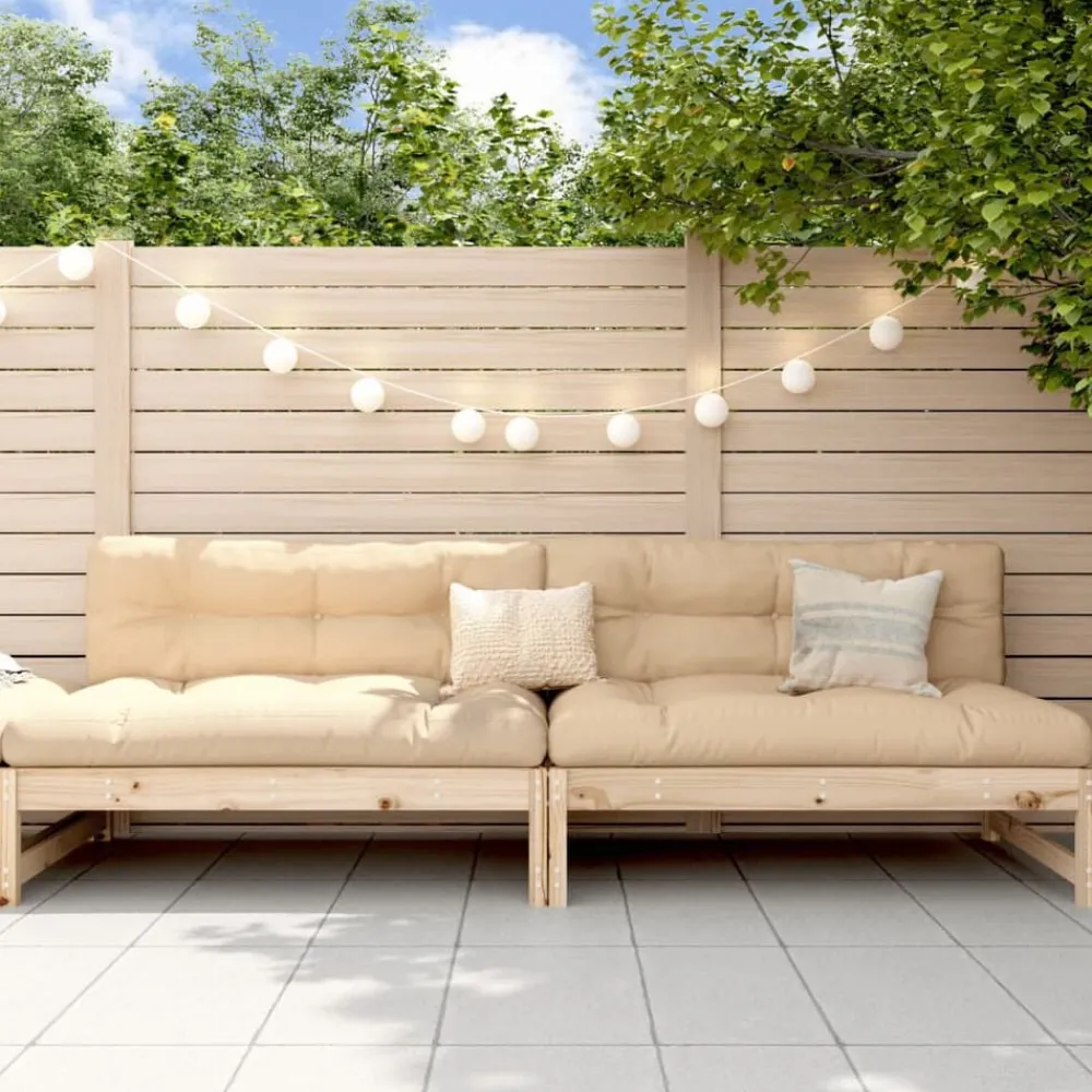 vidaXL Canapés centraux de jardin 2 pcs 120x80 cm bois de pin massif