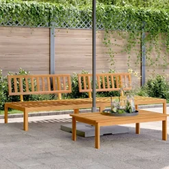 vidaXL Canapés centraux palette de jardin 2 pcs bois massif d'acacia