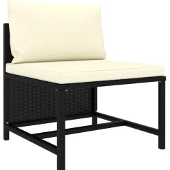 Mobilier De Jardin-vidaXL Canapés de jardin 3 pcs avec coussins Résine tressée Noir