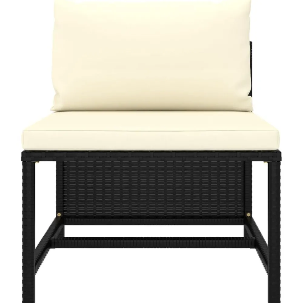 Mobilier De Jardin-vidaXL Canapés de jardin 3 pcs avec coussins Résine tressée Noir