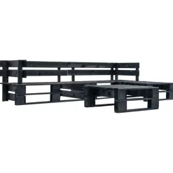 Mobilier De Jardin-vidaXL Canapés de jardin palette 4 pcs Bois Noir